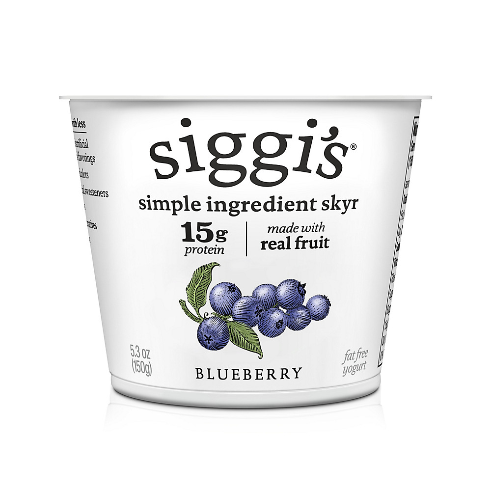 Calories in Siggi's 0% Non-Fat Strained Skyr Blueberry Yogurt, 5.3 oz