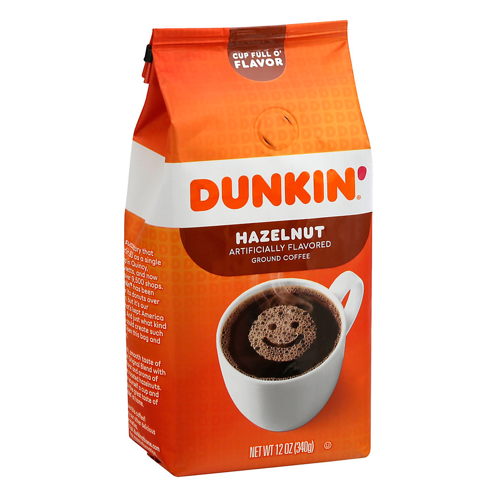 Calories in Dunkin' Donuts Hazelnut Medium Roast Ground Coffee, 12 oz
