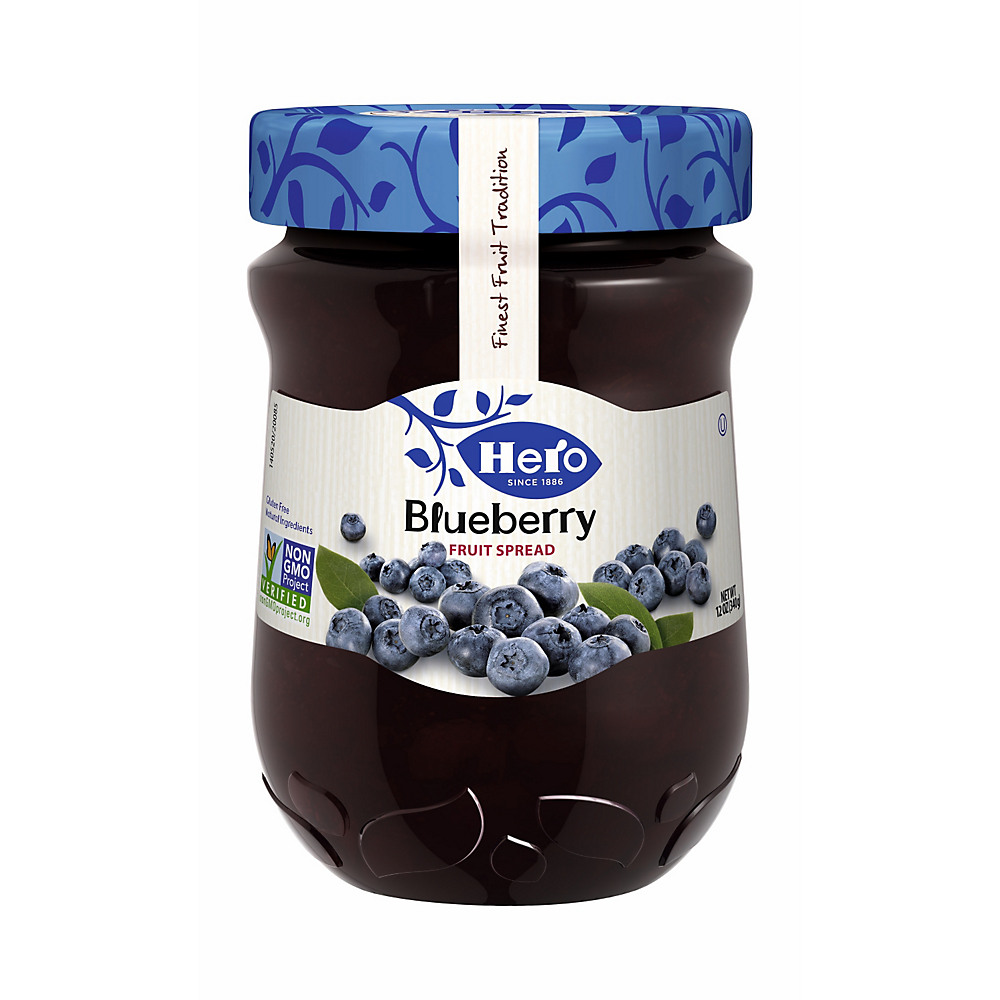 Calories in Hero Premium Blueberry Fruit Spread, 12 oz