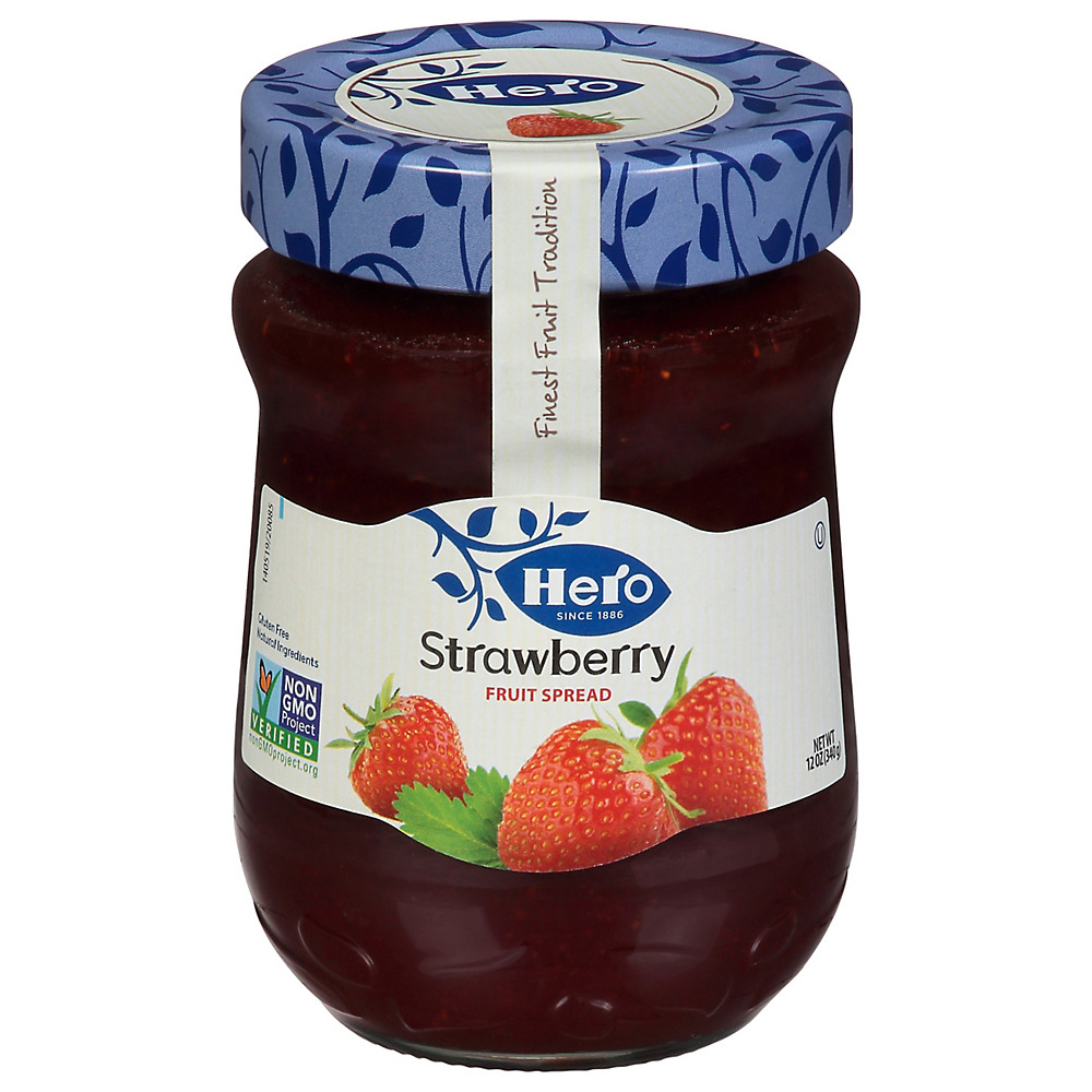 Calories in Hero Premium Strawberry Fruit Spread, 12 oz