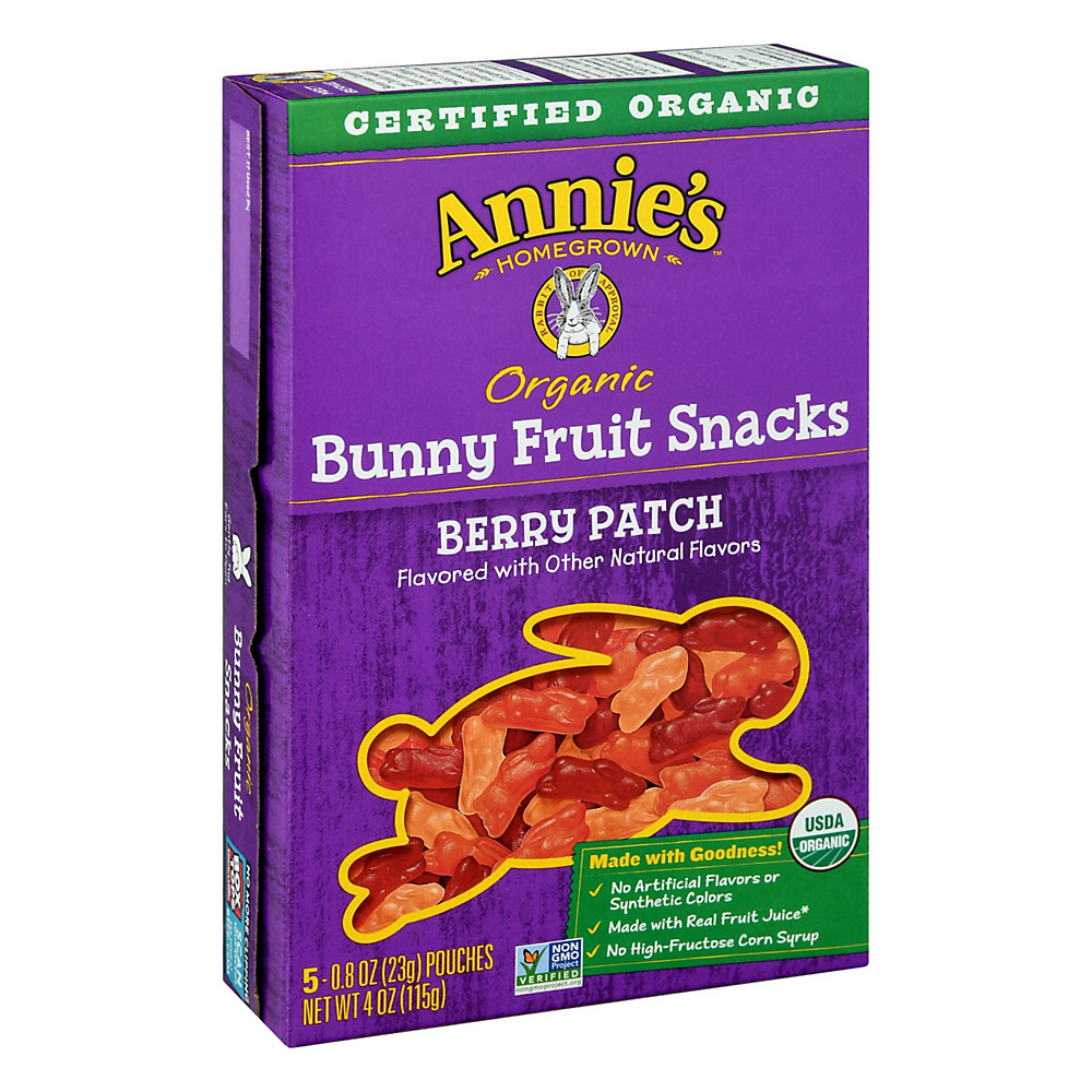 Calories in Annie's Homegrown Organic Berry Patch Bunny Fruit Snacks, 5 ct