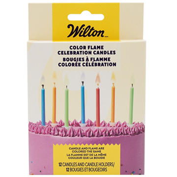 WILTON Wilton Colored Flame Candles, 12 ct