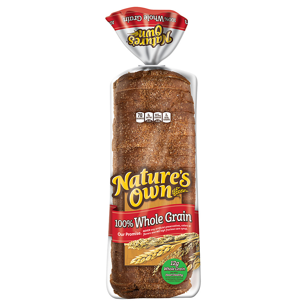 Calories in Nature's Own 100% Whole Grain Bread, 20 oz