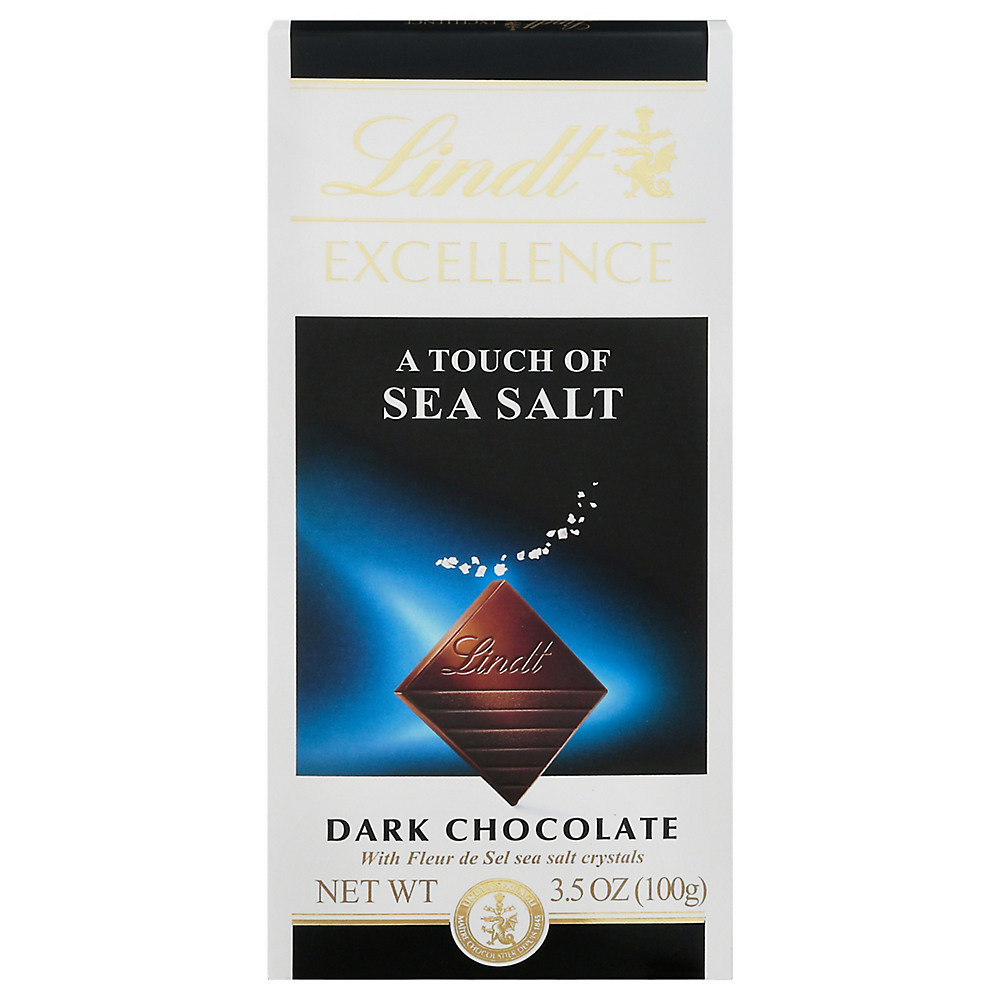 Calories in Lindt Excellence A Touch Of Sea Salt Dark Chocolate Bar, 3.5 oz