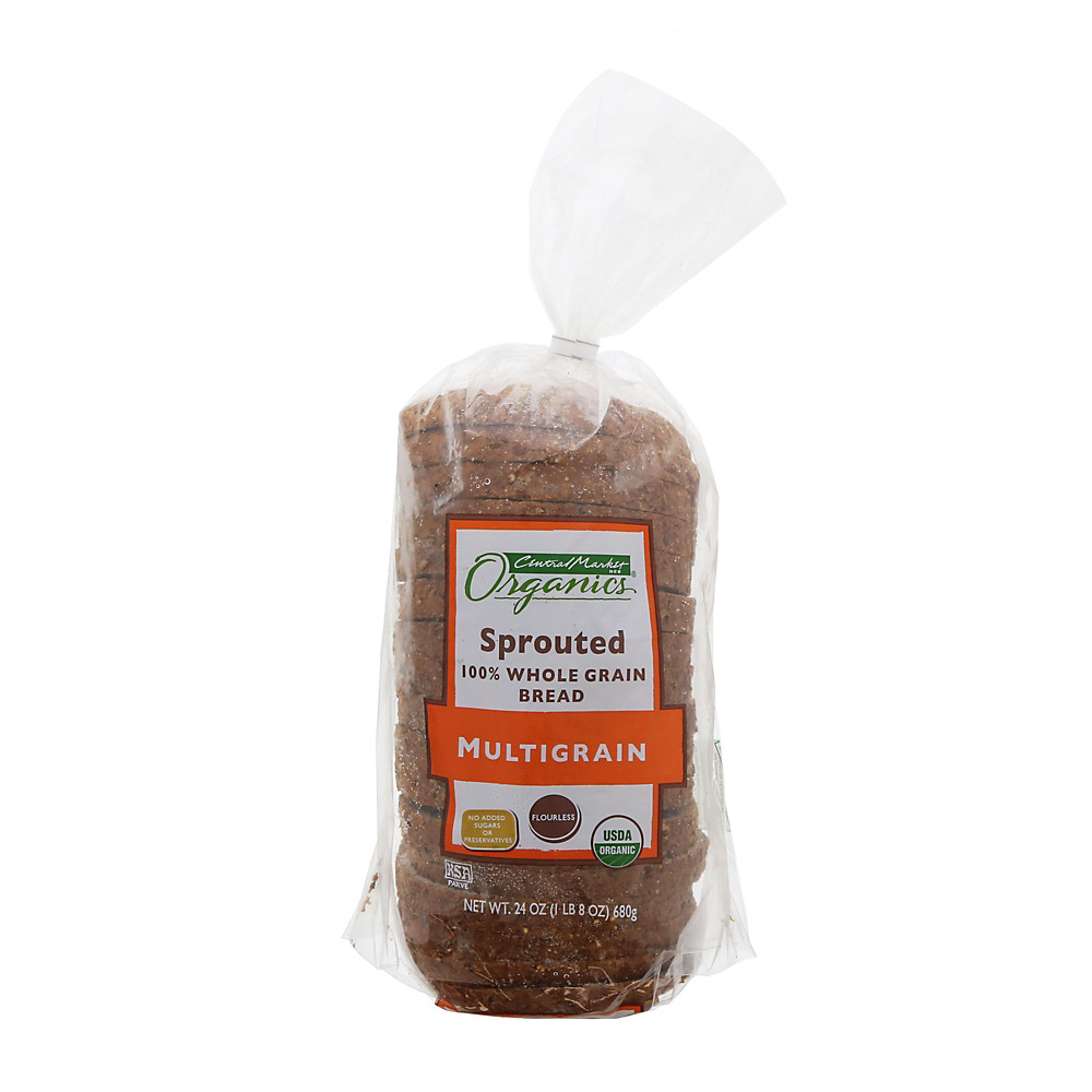 Calories in Central Market Organics Sprouted Multigrain Bread, 24 oz