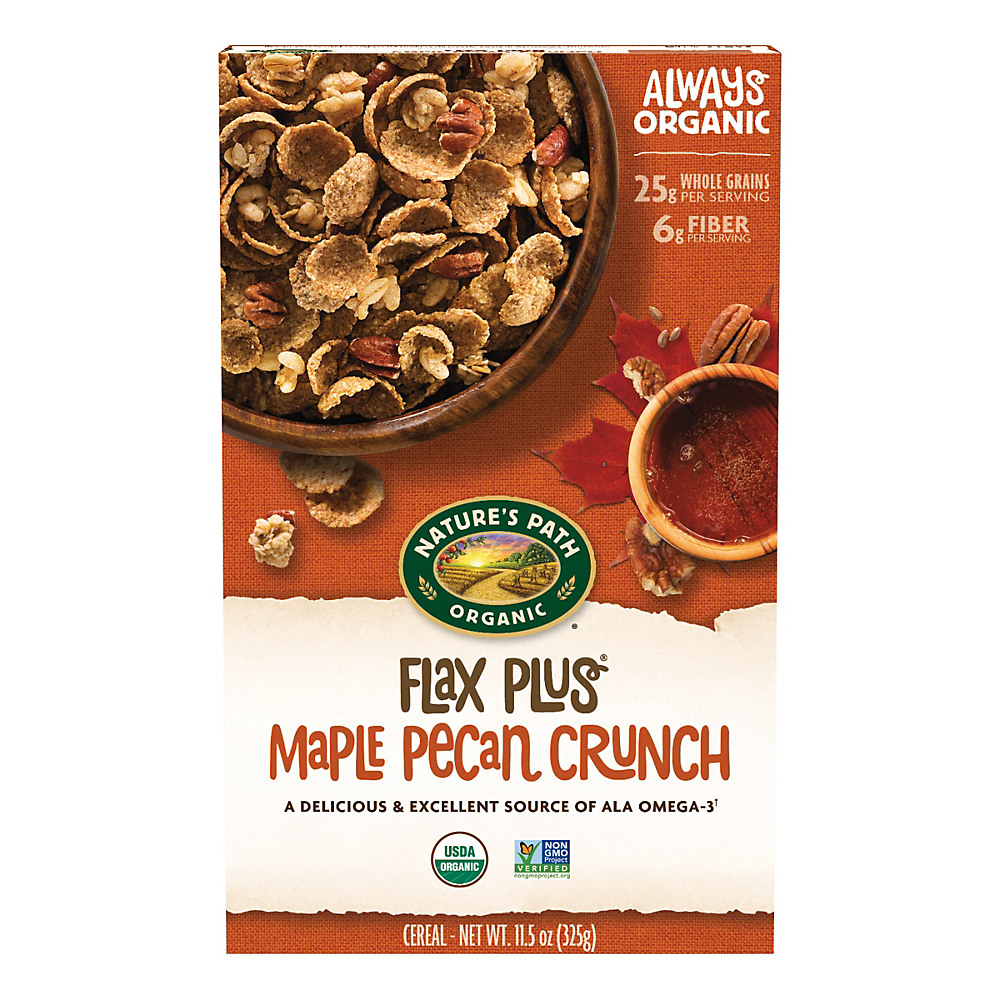 Calories in Nature's Path Organic Flax Plus Maple Pecan Crunch Cereal, 11.5 oz