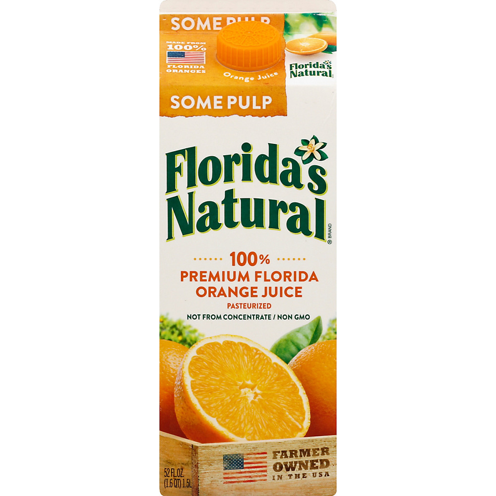 Calories in Florida's Natural Premium Some Pulp 100% Orange Juice, 52 oz