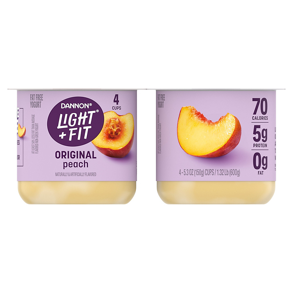 Calories in Light + Fit Light & Fit Peach Yogurt , 4 pk