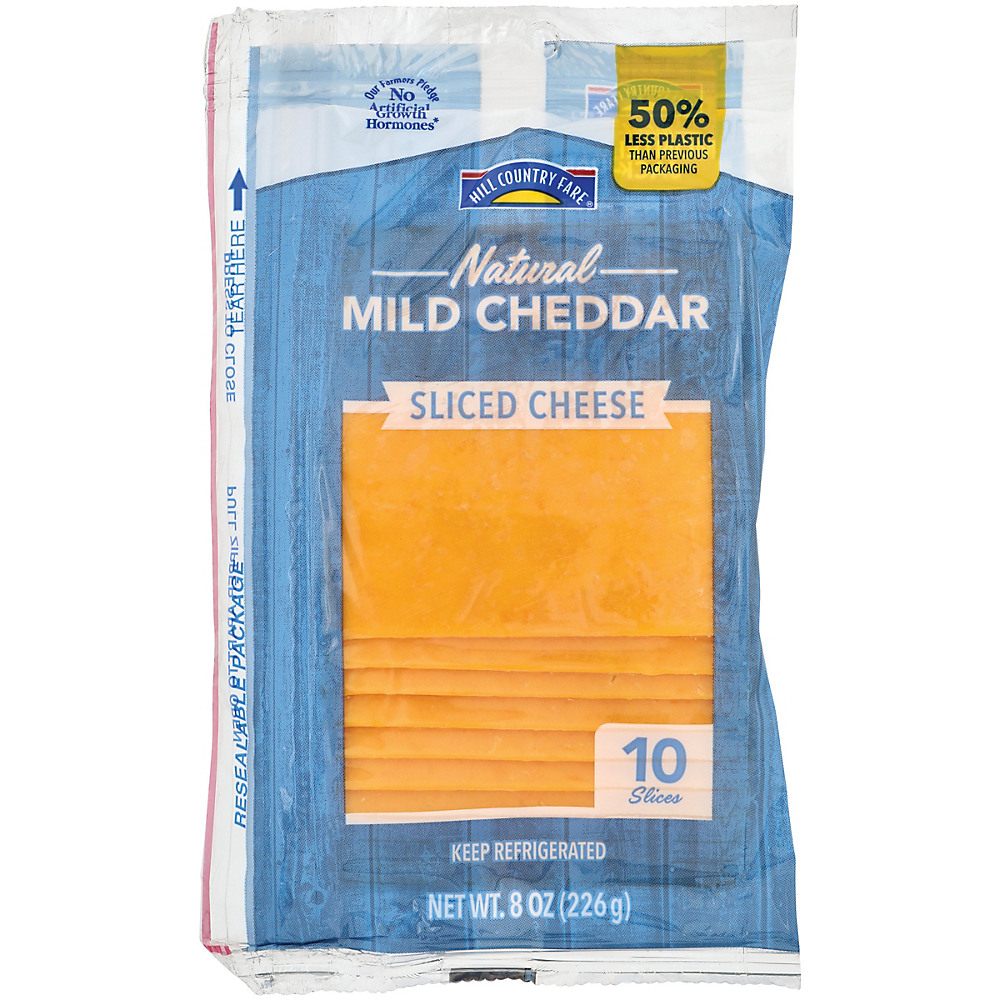 Calories in Hill Country Fare Cheddar Cheese, Slices, 10 ct