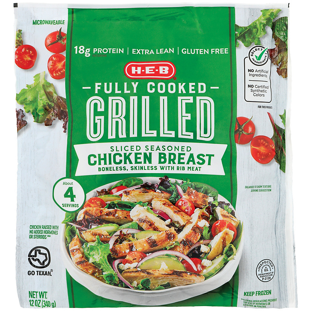 Calories in H-E-B Select Ingredients Fully Cooked Grilled Chicken Breasts, 12 oz
