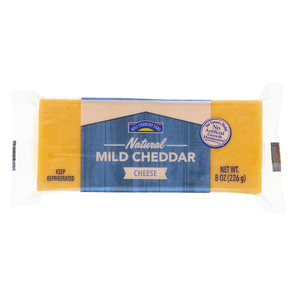Calories in Hill Country Fare Cheddar Cheese, 8 oz