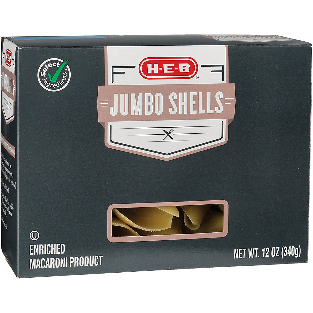 Calories in H-E-B Select Ingredients Jumbo Shells, 12 oz