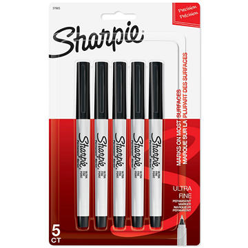 Sharpie Ultra Fine Tip Permanent Markers - Black Ink, 5 pk