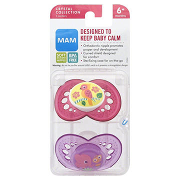 MAM Orthodontic Pacifiers (6+ Months), Assorted Colors, 2 ct
