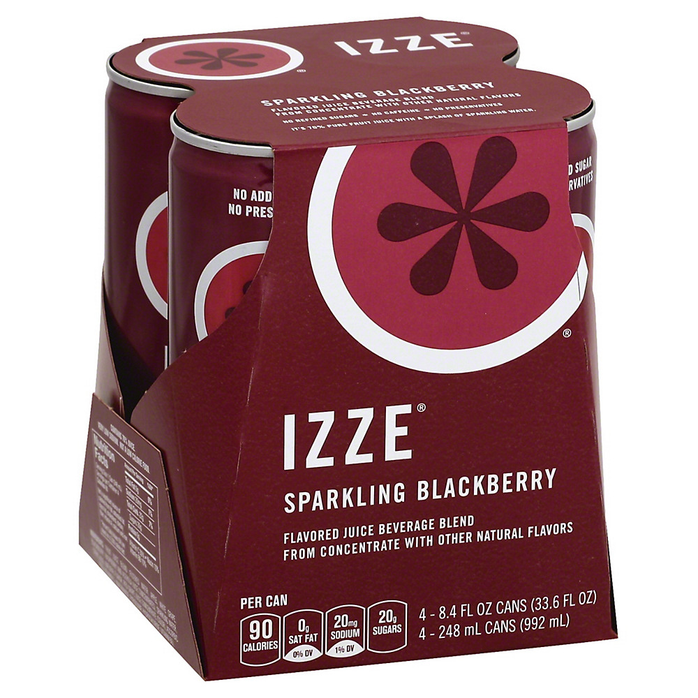 Calories in Izze Sparkling Blackberry Juice Beverage 8.4 oz Cans, 4 pk
