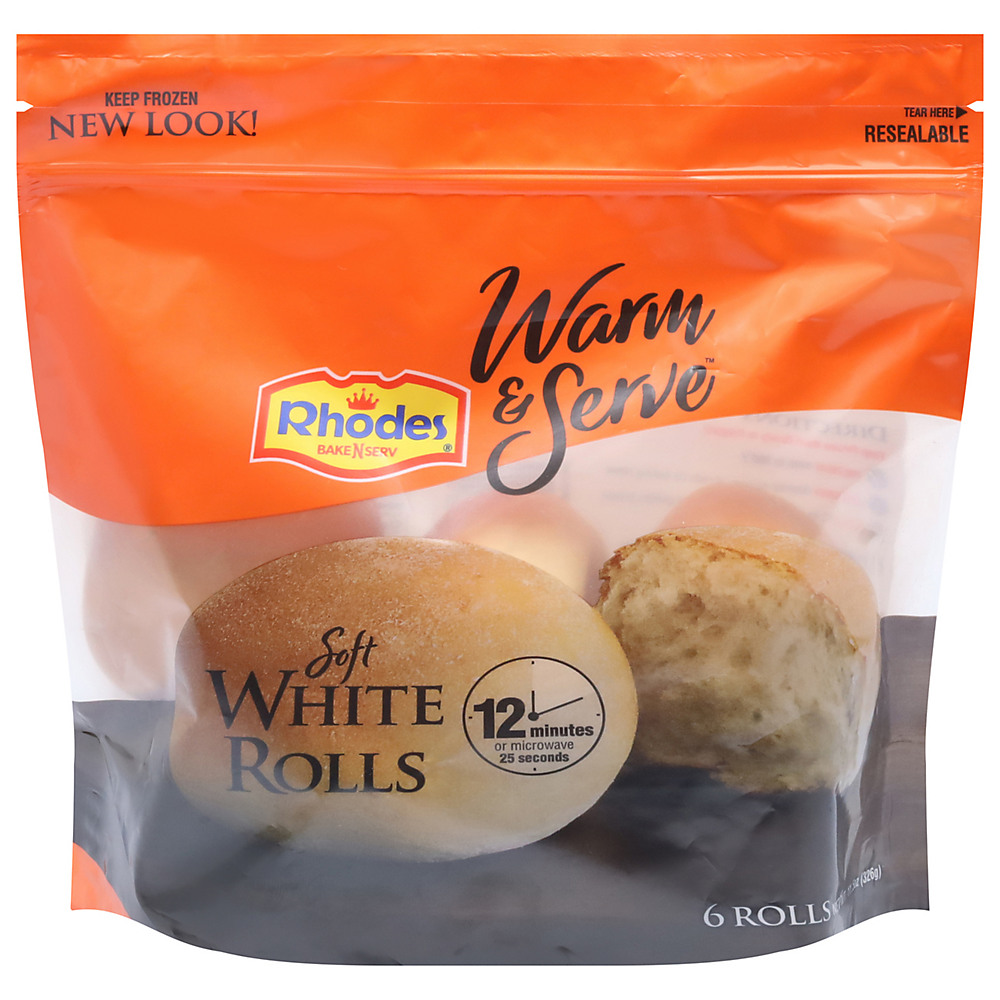 Calories in Rhodes Bake N Serv Soft White Rolls, 6 ct