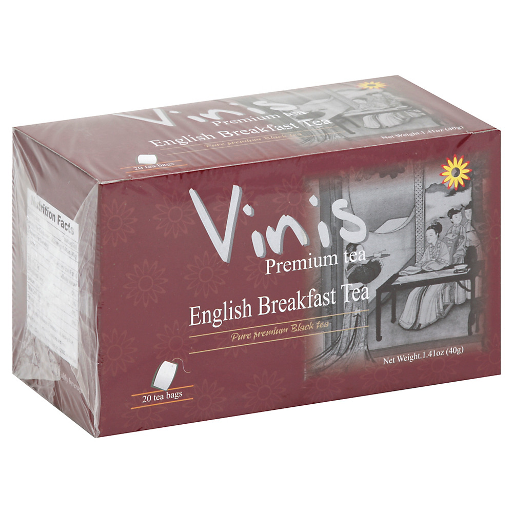 Calories in Vinis English Breakfast Tea Bags, 20 ct