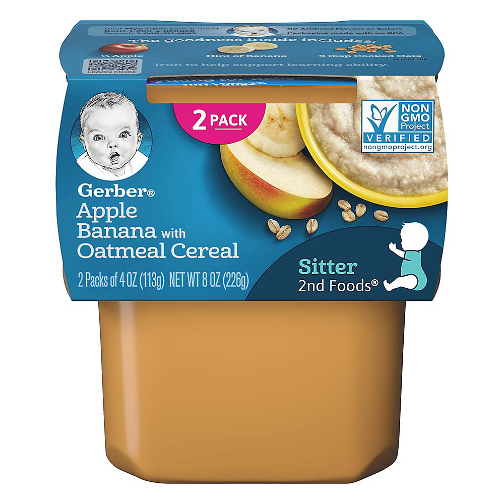 Calories in Gerber 2nd Foods Apple Banana with Oatmeal Cereal  2 pk, 4 oz