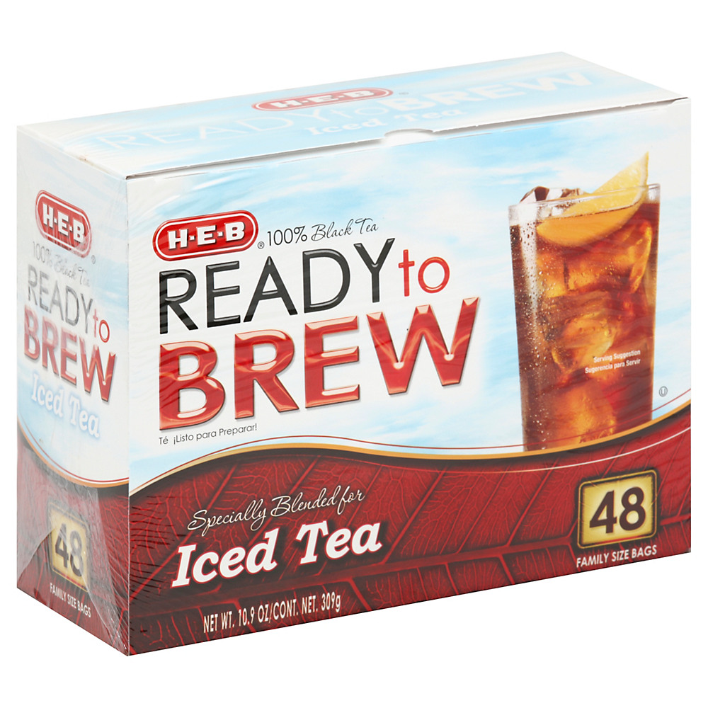 Calories in H-E-B Ready To Brew Family Size Iced Tea Bags, 48 ct