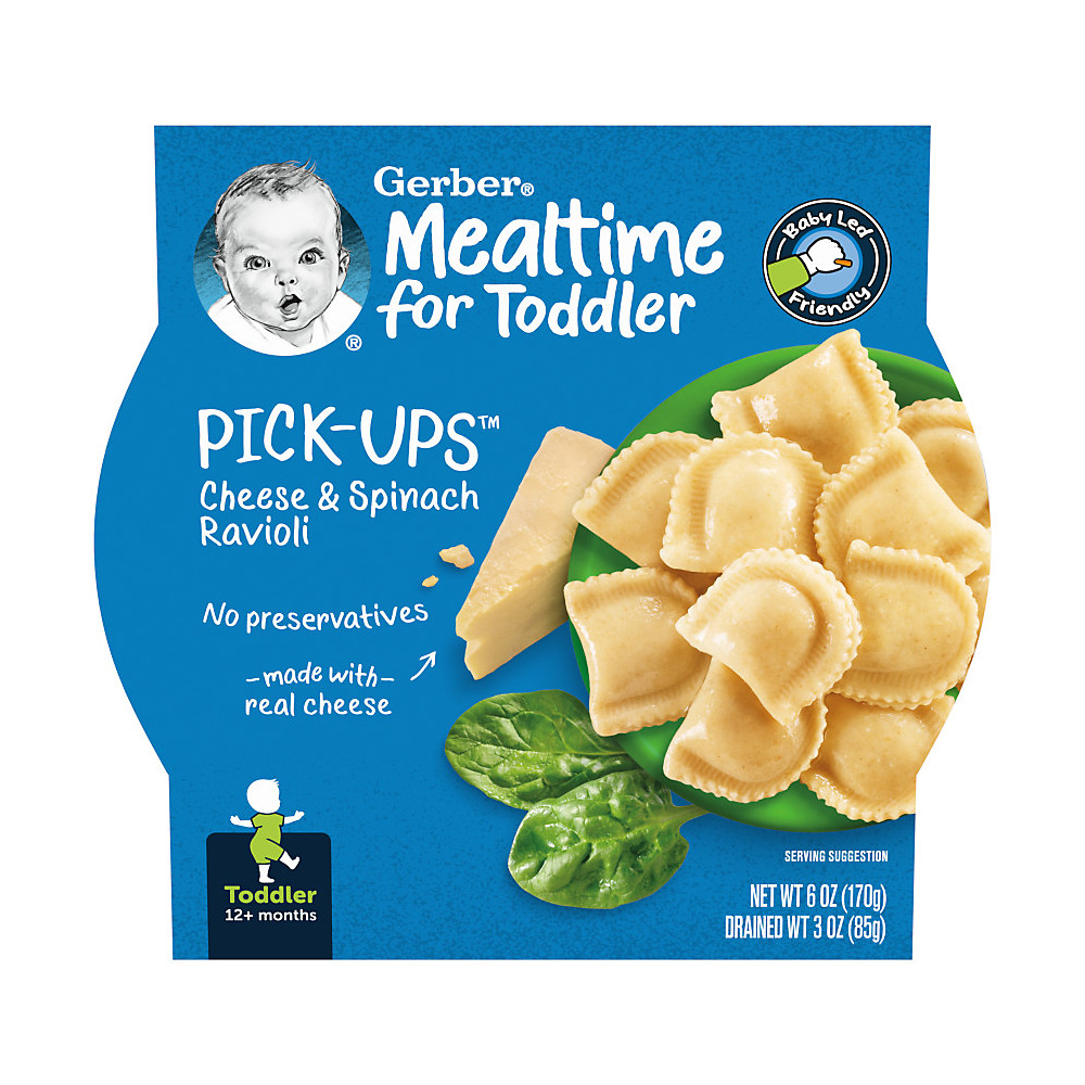 Calories in Gerber Graduates for Toddlers Pasta Pick-Ups Spinach and Cheese Ravioli, 6 oz
