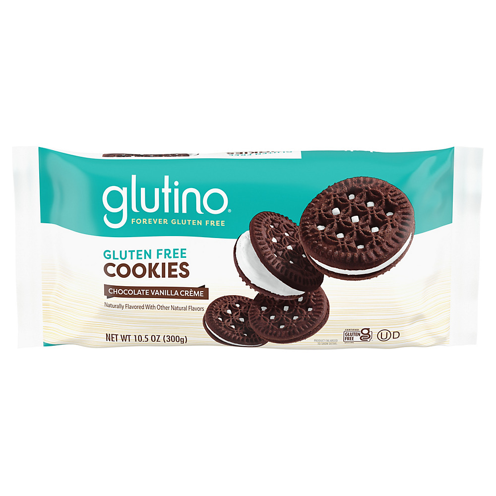 Calories in Glutino Gluten Free Chocolate Vanilla Creme Cookies, 10.5 oz