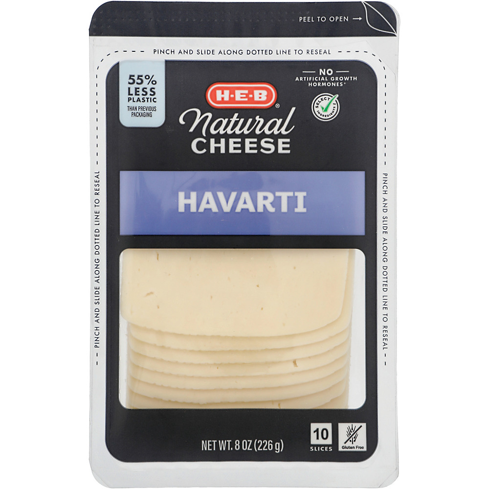Calories in H-E-B Select Ingredients Havarti Cheese, Thin Slices, 10 ct