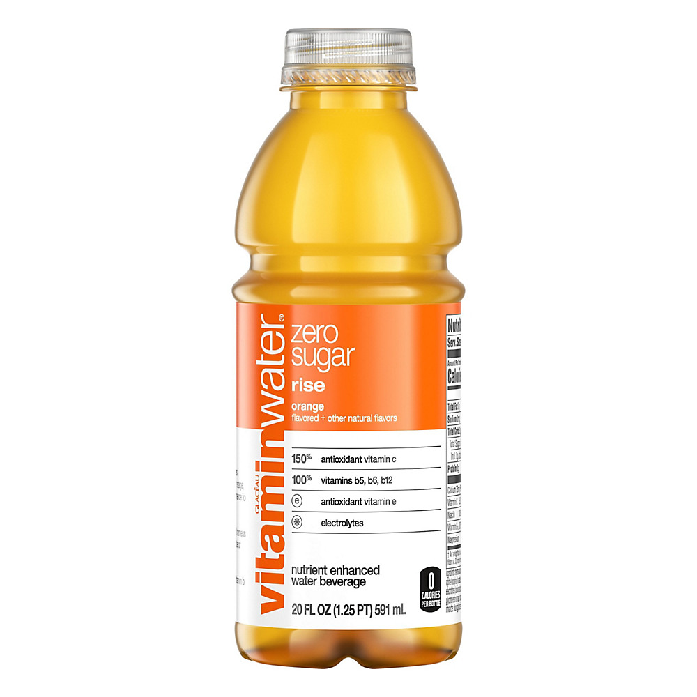 Calories in Glaceau Vitaminwater Zero Rise Orange Water Beverage, 20 oz