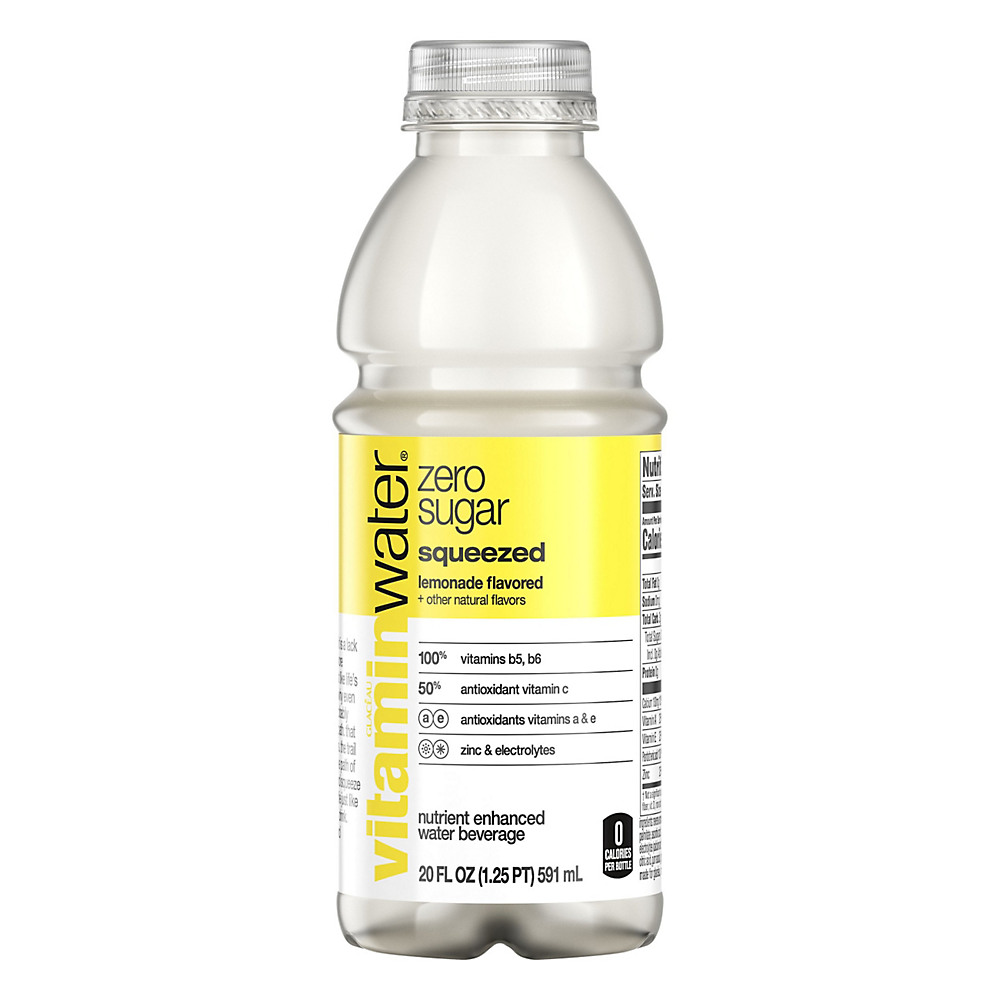 Calories in Glaceau Vitaminwater Zero Squeezed Lemonade Water Beverage, 20 oz