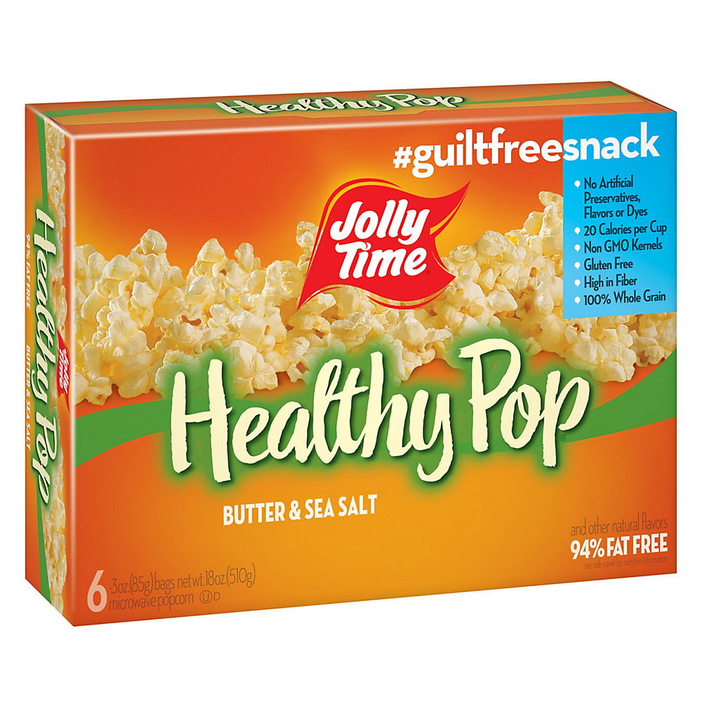Calories in Jolly Time Healthy Pop Butter Microwave Popcorn, 6 ct