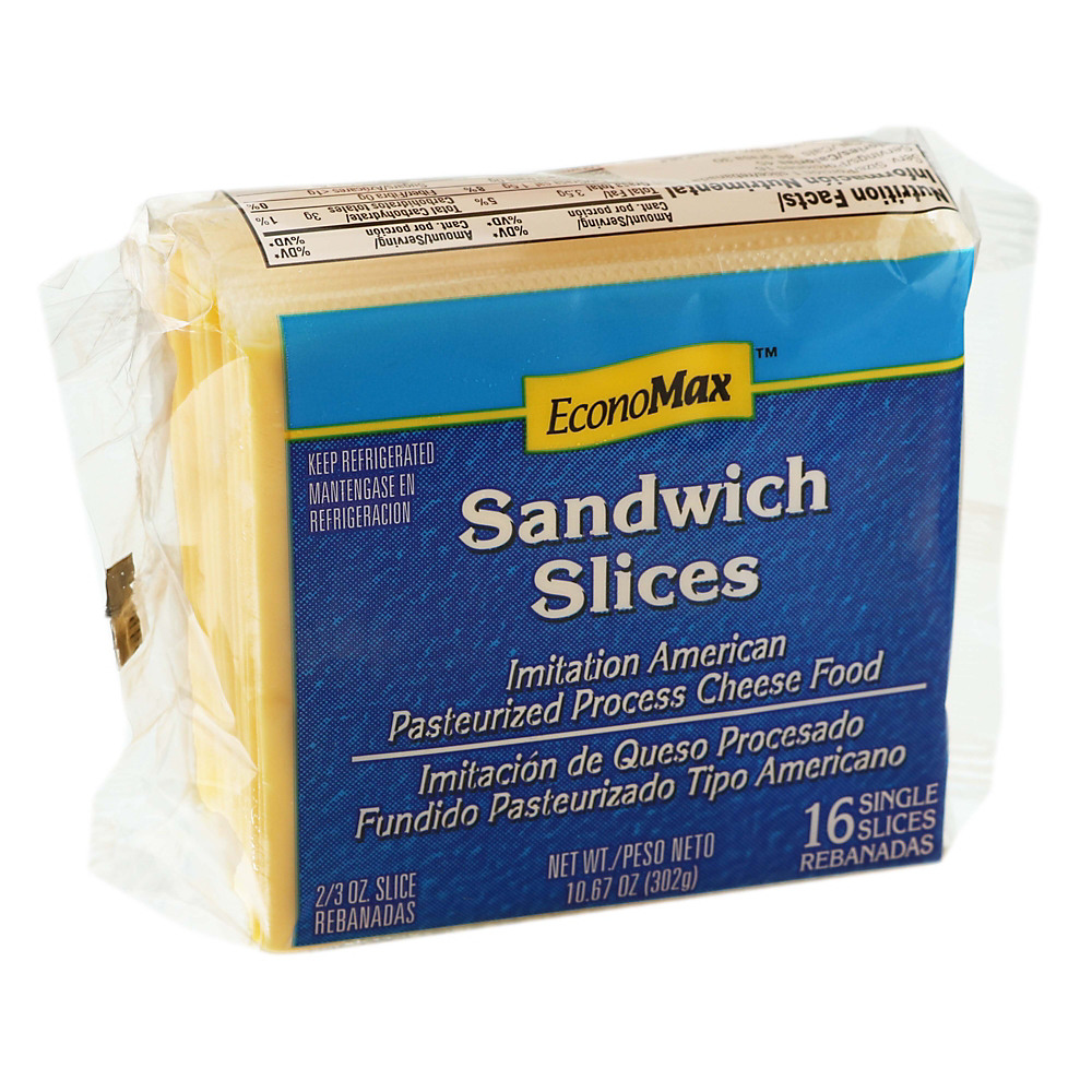 Calories in EconoMax American Sandwich Slices, 16 ct