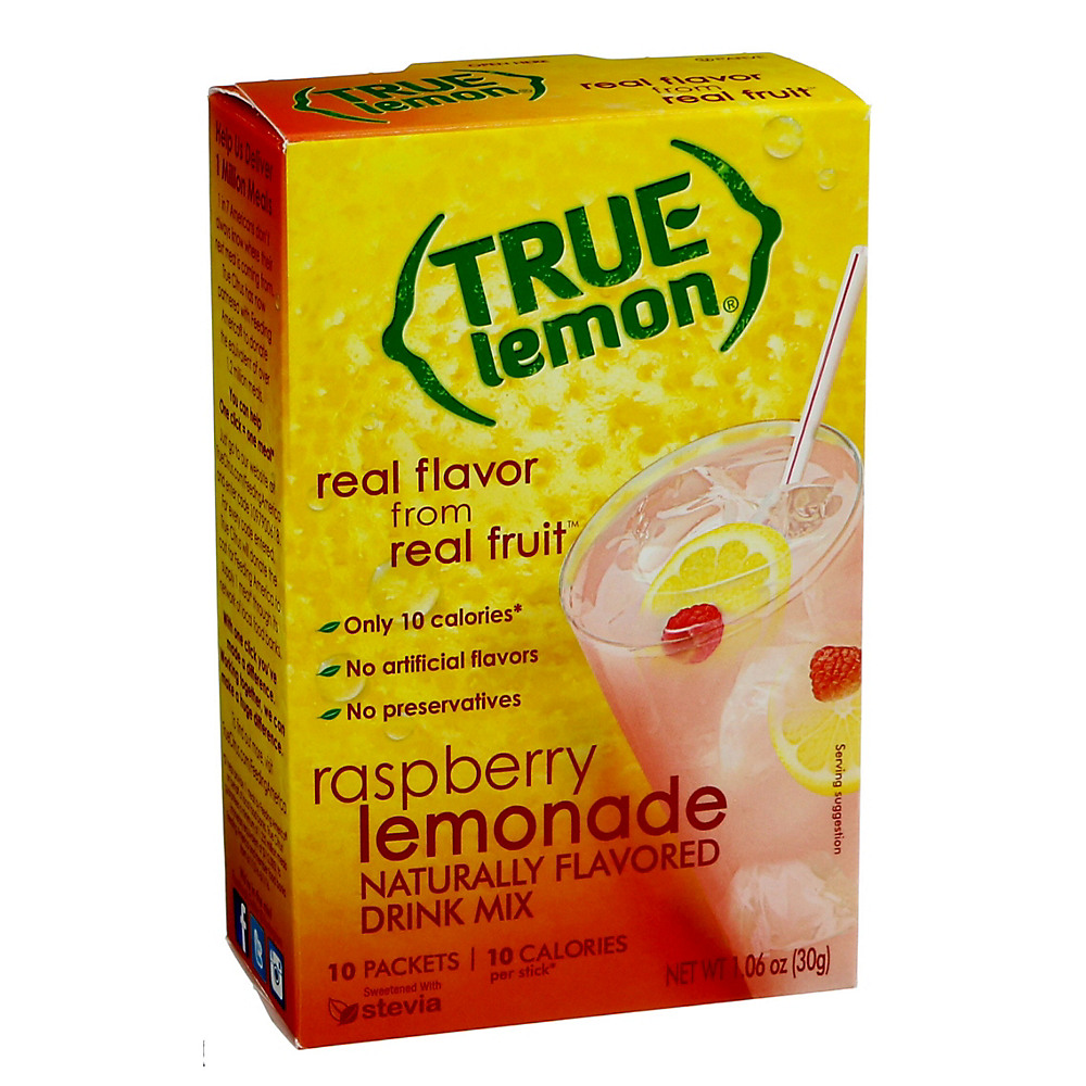Calories in True Lemon Lemon-ade with Raspberry Drink Mix, 10 ct