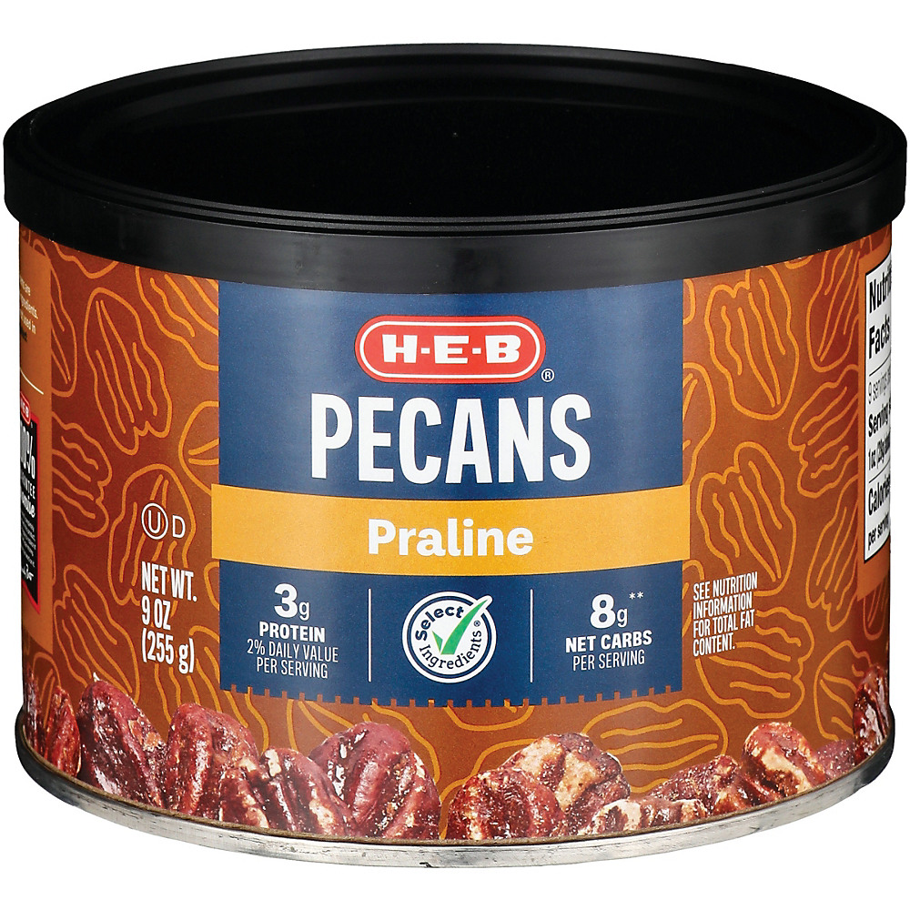 Calories in H-E-B Select Ingredients Praline Pecans, 9 oz