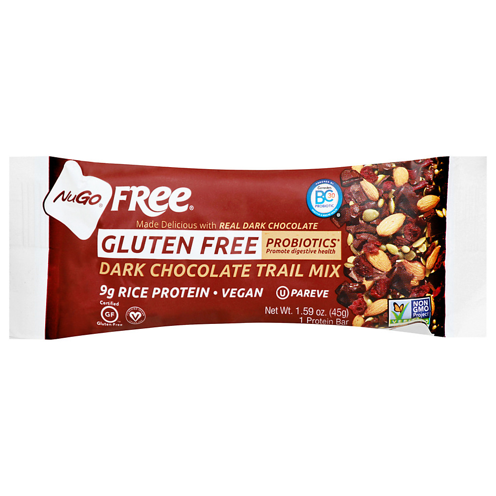 Calories in NuGo Free Dark Chocolate Trail Mix Protein Bar, 1.59 oz