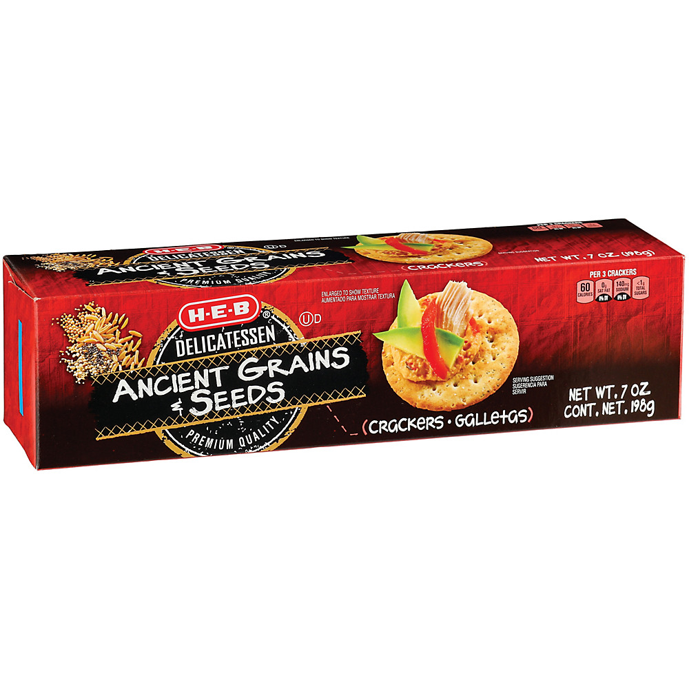 Calories in H-E-B 8 Grains and Seeds Entertainer Crackers, 7 oz