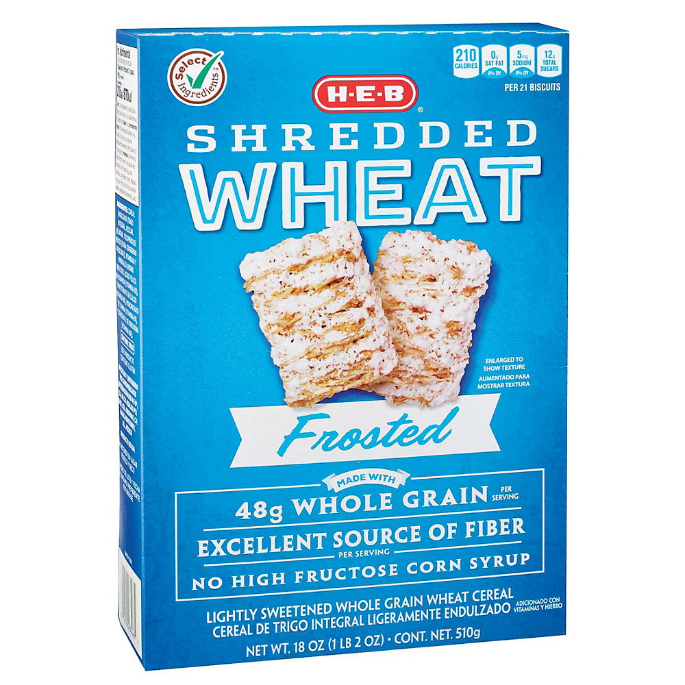 Calories in H-E-B Select Ingredients Frosted Shredded Wheat Cereal, 18 oz