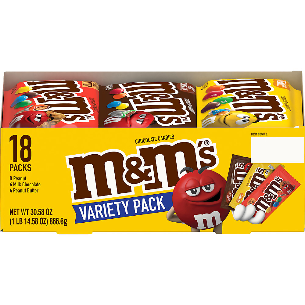 Calories in M&M's Chocolate Candy Variety Pack, 18 ct