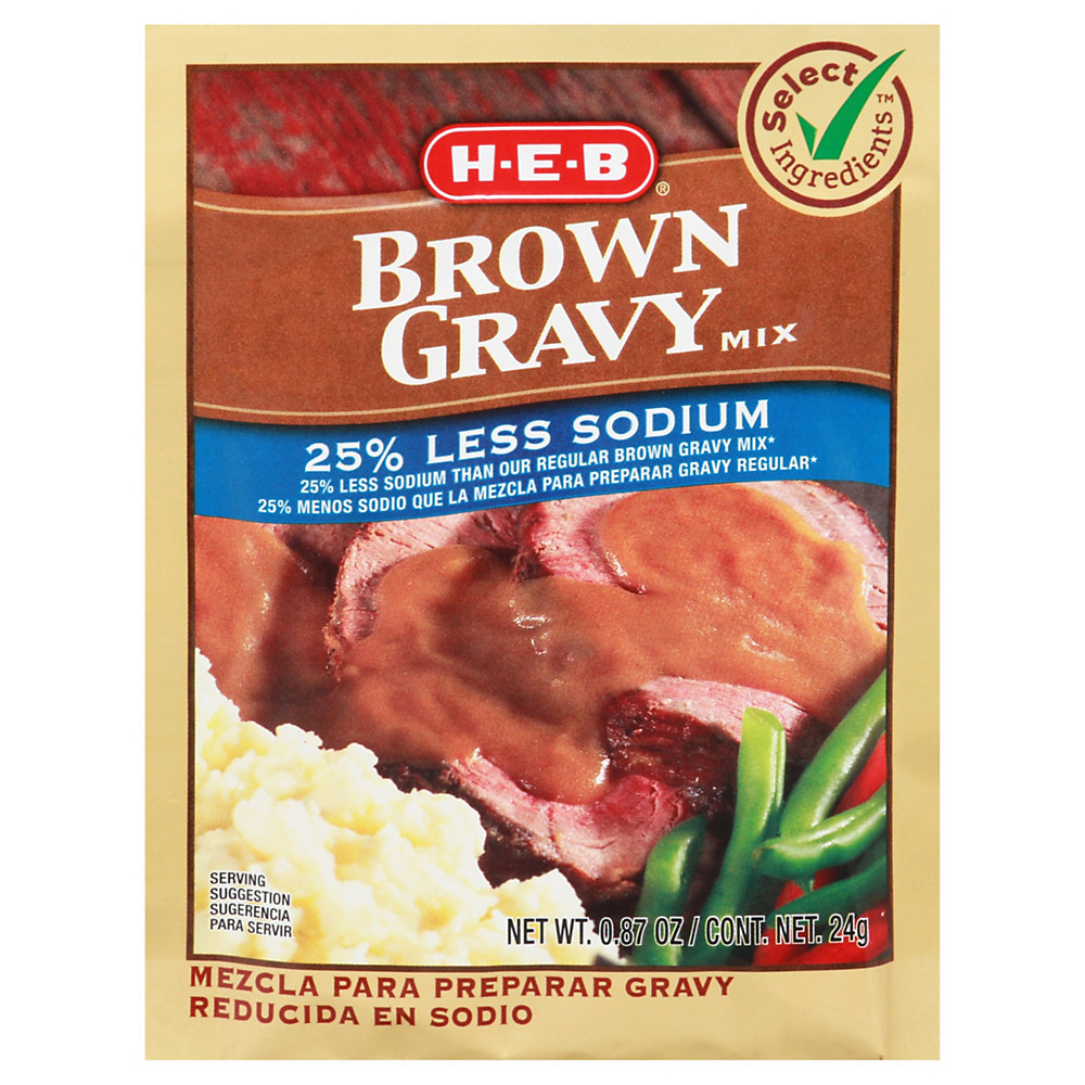 Calories in Heb Select Ingredients 25% Less Sodium Brown Gravy Mix, 0.87 oz