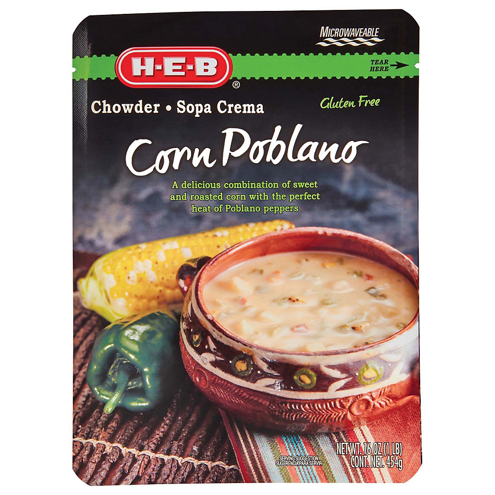 Calories in H-E-B Corn Poblano Chowder, 16 oz