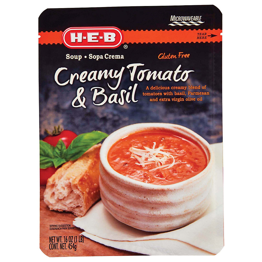 Calories in H-E-B Creamy Tomato & Basil Soup, 16 oz