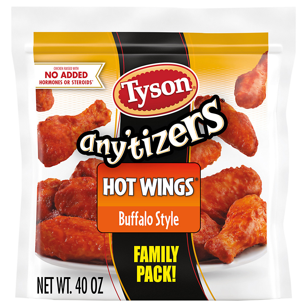 Calories in Tyson Anytizers Buffalo Style Bone In Hot Wings, 40 oz