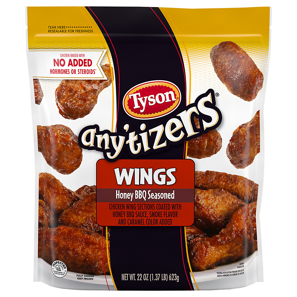Calories in Tyson Any'tizers Honey BBQ Bone In Chicken Wings, 22 oz