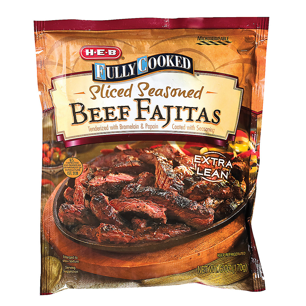 Calories in H-E-B Select Ingredients Fully Cooked Beef Fajitas, 6 oz