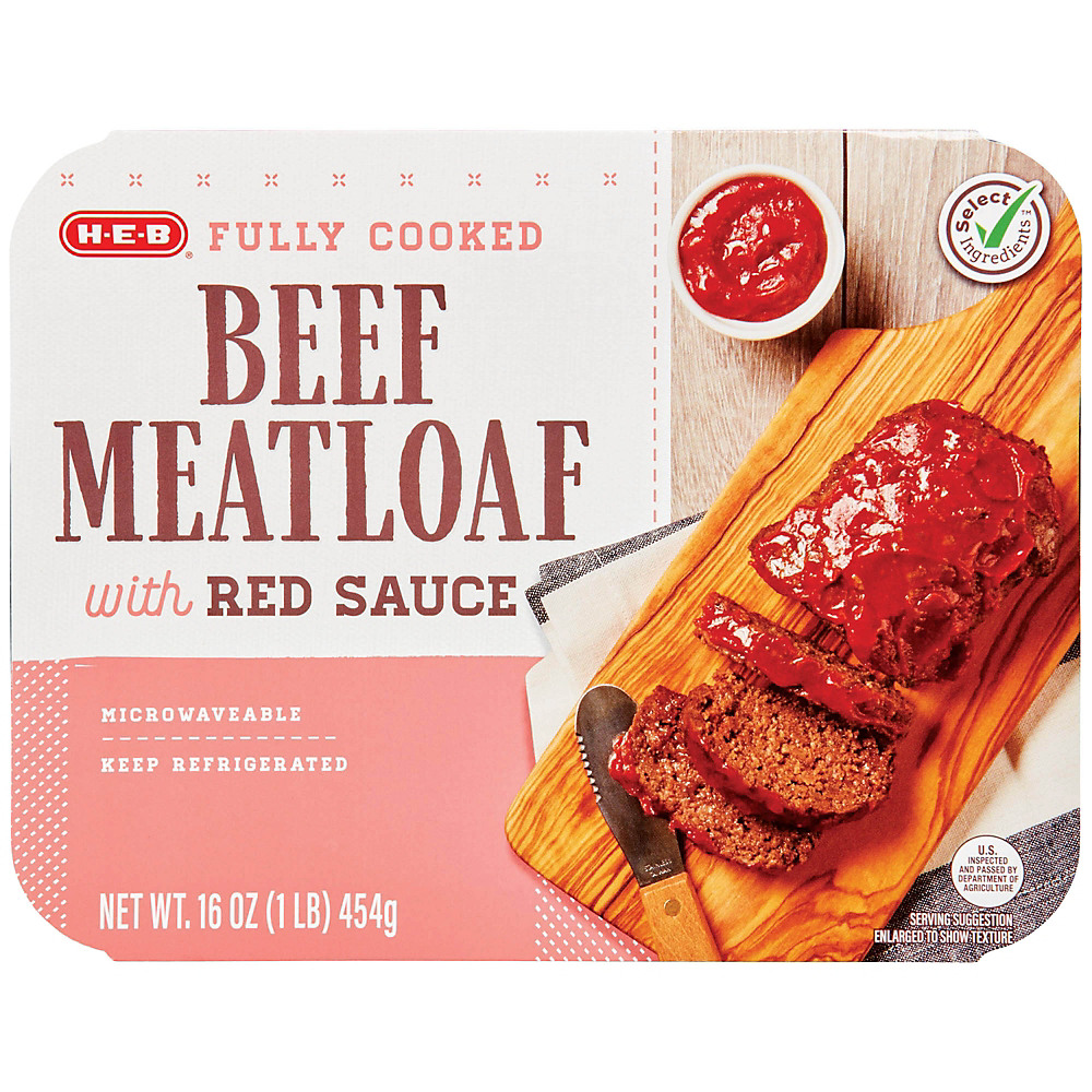 Calories in H-E-B Fully Cooked Beef Meatloaf With Red Sauce, 16 oz