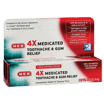 H-E-B Severe Toothache & Gum Relief Cream, 0.33 oz