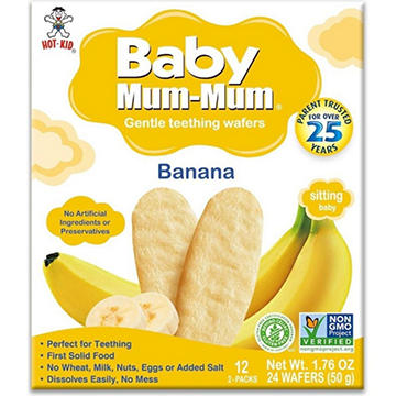 Baby Mum-Mum Gentle Teething Wafers - Banana, 12 pk