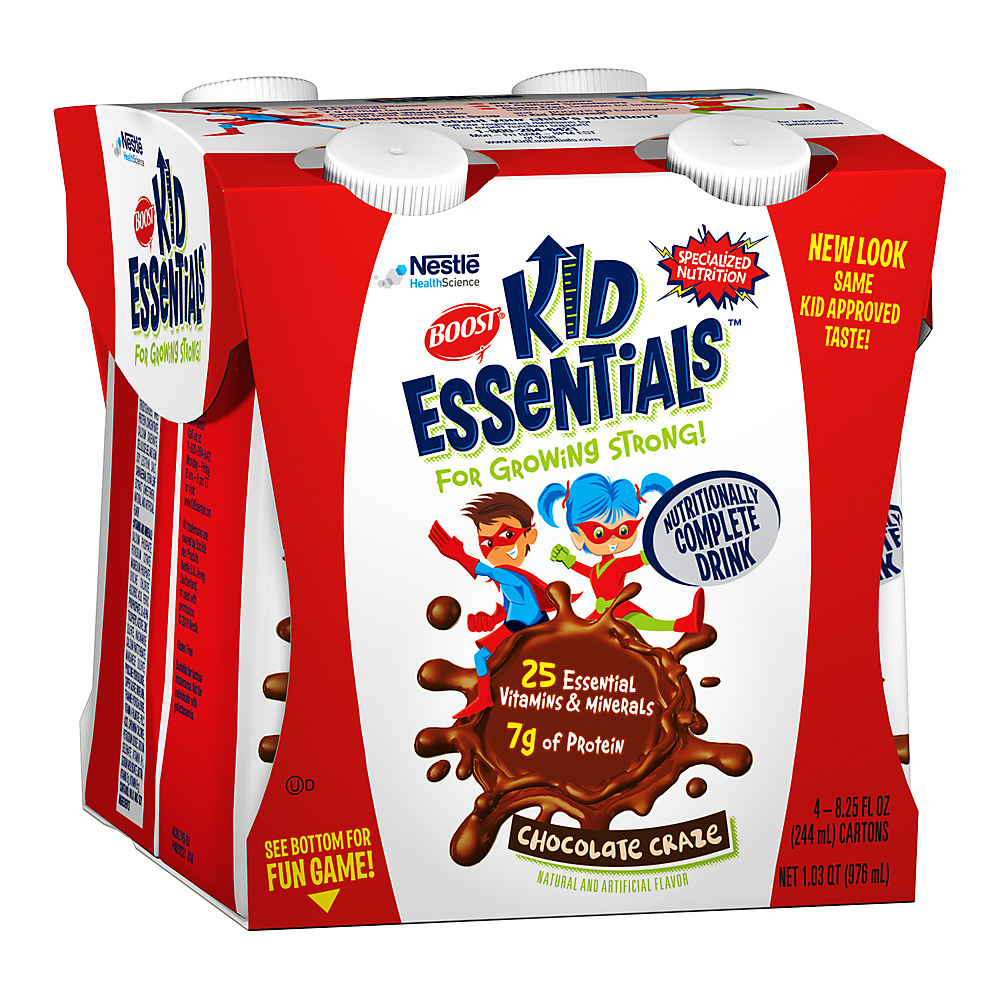 Calories in BOOST Kid Essentials Complete Nutritional Drink Chocolate 4 pk, 8.25 oz
