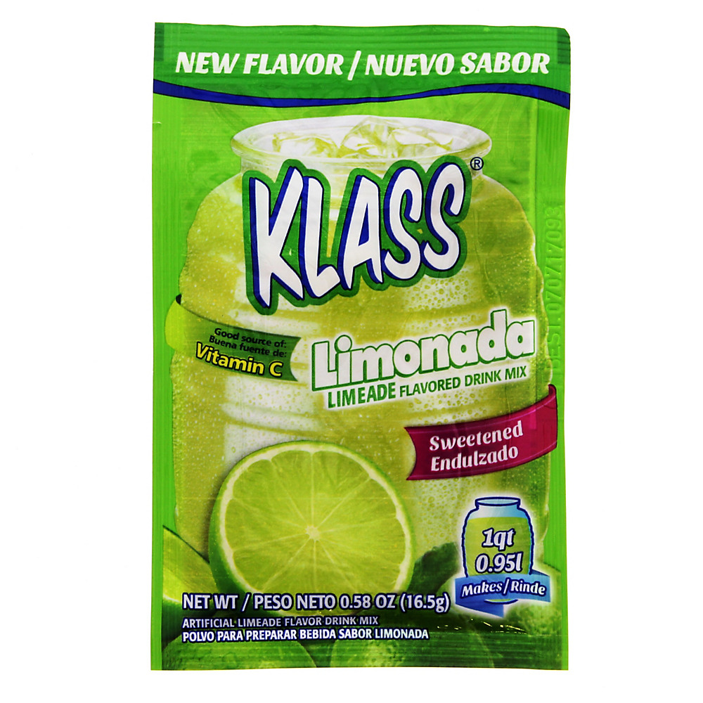 Calories in Klass Limeade Flavored Drink Mix, .58 oz