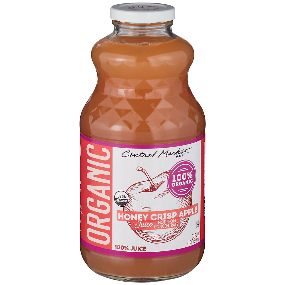 Calories in Central Market Organics 100% Honey Crisp Apple Juice, 32 oz