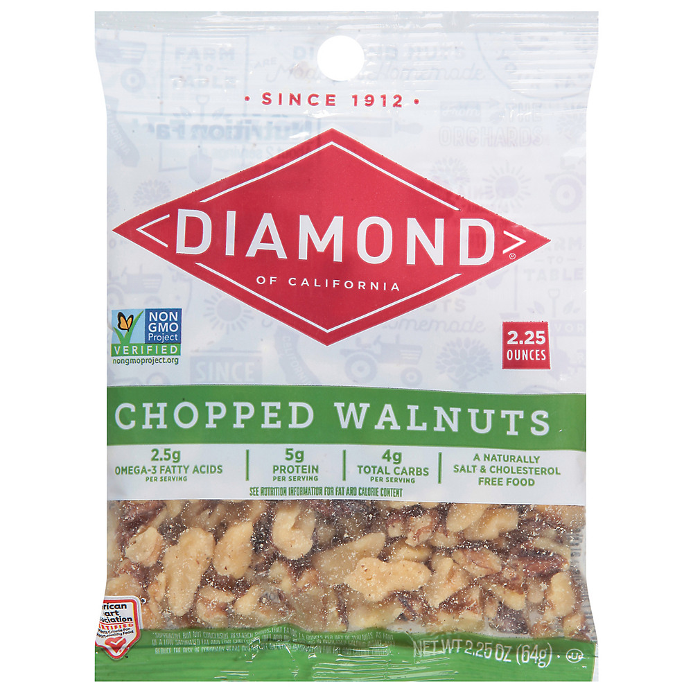 Calories in Diamond Chopped Walnuts, 2.25 oz