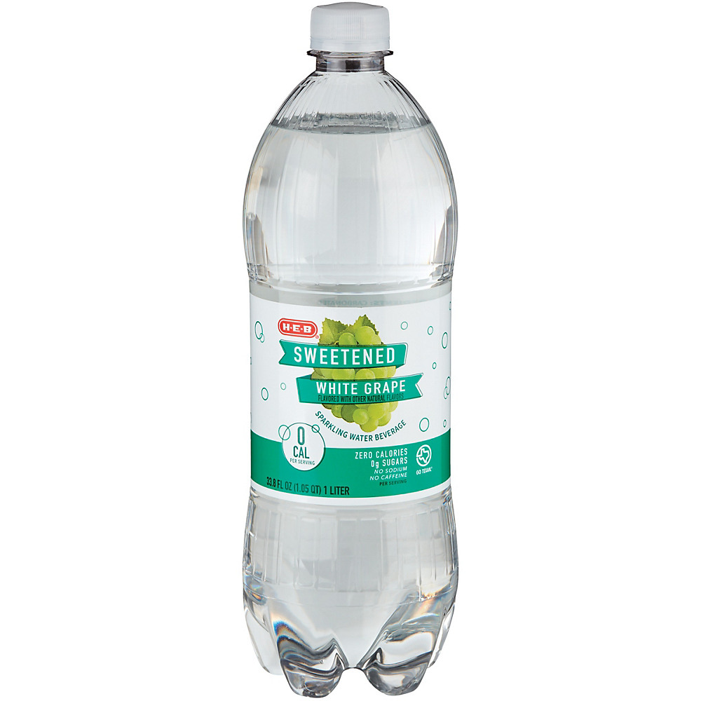 Calories in H-E-B Sweetened White Grape Sparkling Water Beverage, 1 L